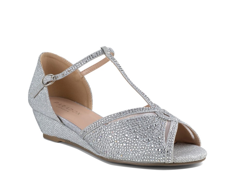 Wholesale Paradox London Janelle Wedge Pump Silver Metallic