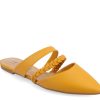 Clearance Journee Collection Olivea Mule Yellow Faux Leather