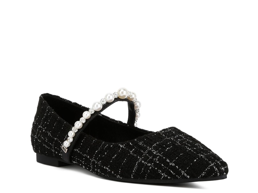 New London Rag Mowie Mary Jane Flat Black