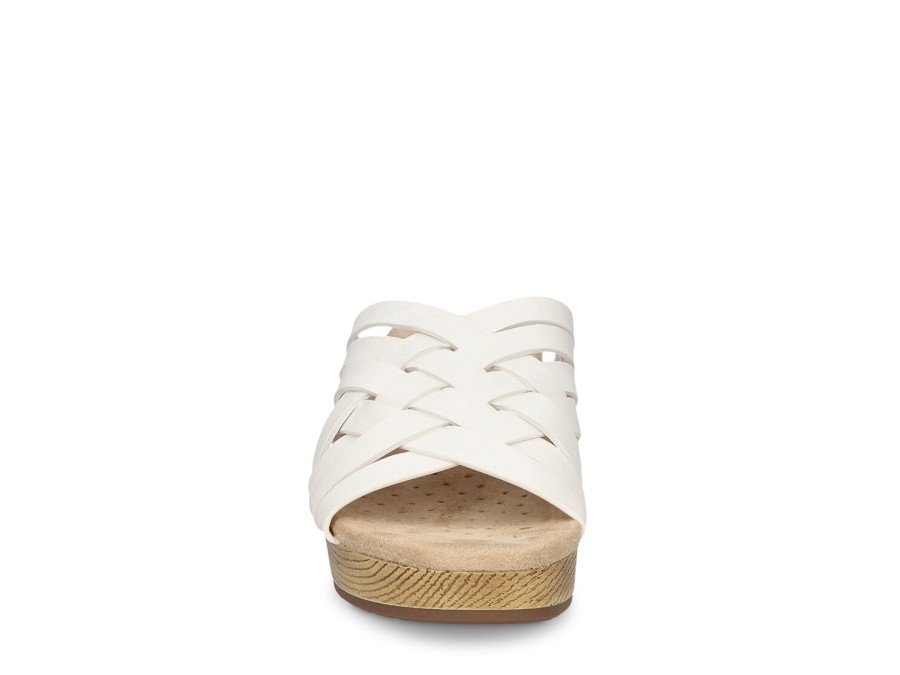 Clearance Easy Works by Easy Street Rosan Wedge Sandal White