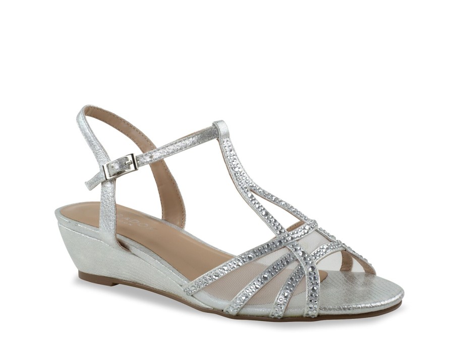 Best Paradox London Jilly Wedge Sandal Silver Metallic