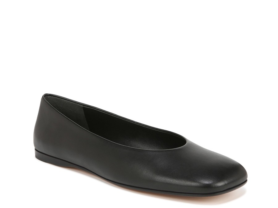 New Vince Leah Flat - Women'S Black Leather