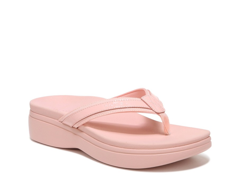 Hot Vionic High Tide Platform Sandal Pink Patent Leather