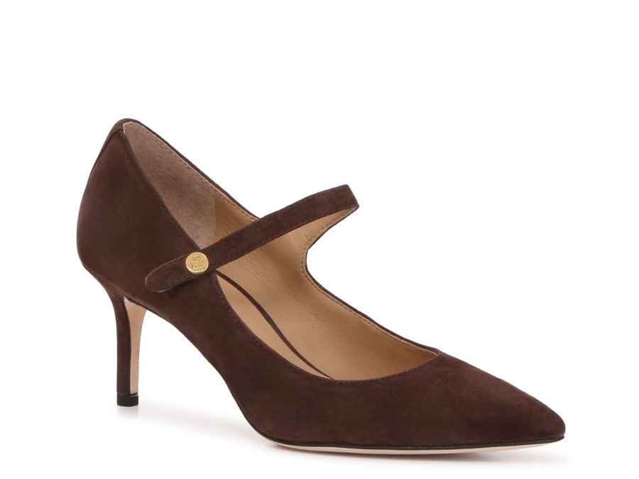 New Lauren Ralph Lauren Lanette Mary Jane Pump Dark Brown