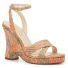 Online Jessica Simpson Onawa Sandal Orange/Olive Green/Beige Raffia