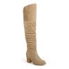 New Journee Collection Kaison Wide Calf Over-The-Knee Boot Stone