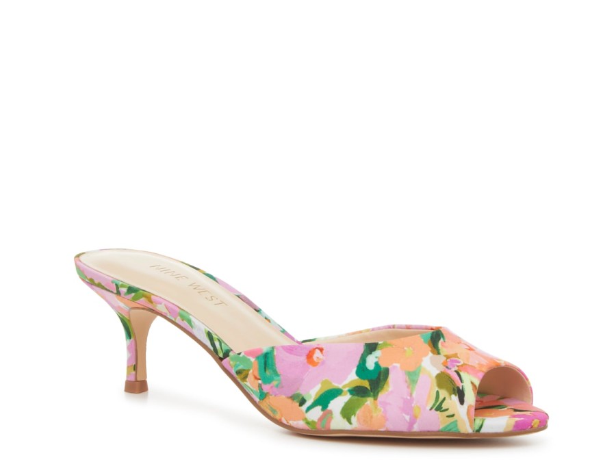 Best Nine West Lillo 2 Sandal Medium Pink/Green/Multicolor Floral Print