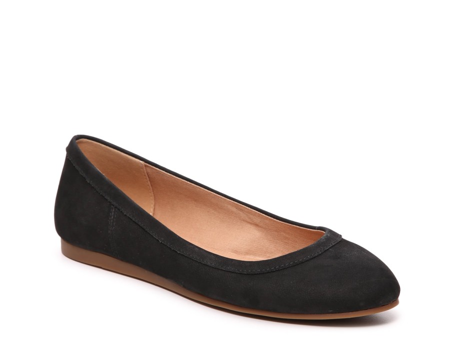 Online Crown Vintage Melidee Ballet Flat Black Nubuck Leather