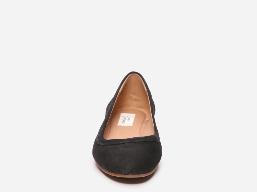 Online Crown Vintage Melidee Ballet Flat Black Nubuck Leather