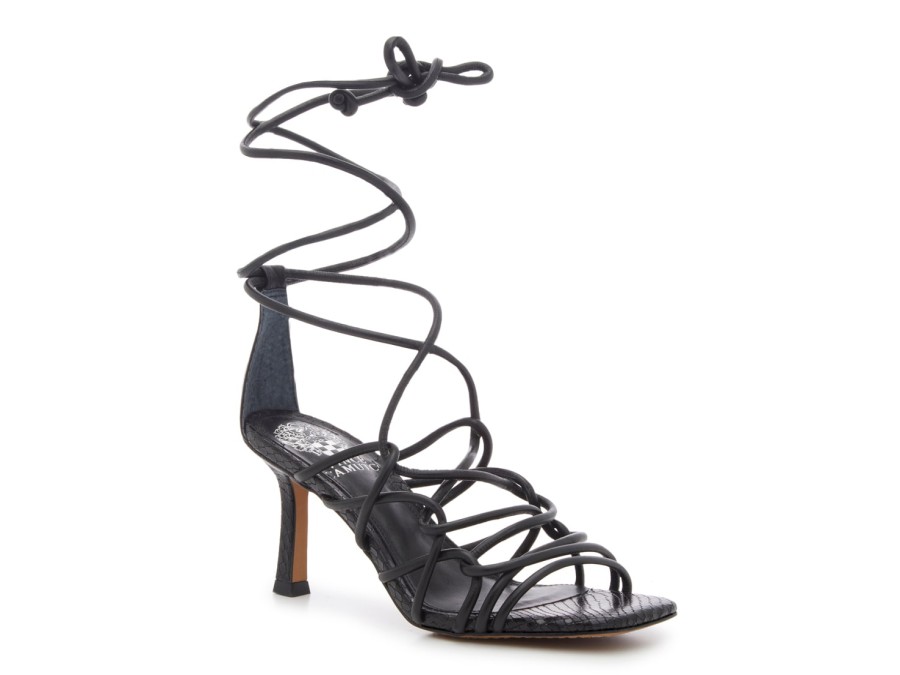 Online Vince Camuto Enjita Sandal Black Snake Print