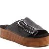 Clearance Kelsi Dagger Brooklyn Dover Platform Sandal Black Leather