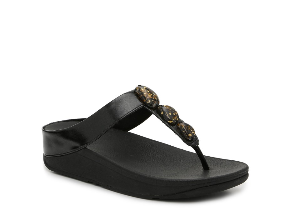 Online FitFlop Fino Wedge Sandal Black