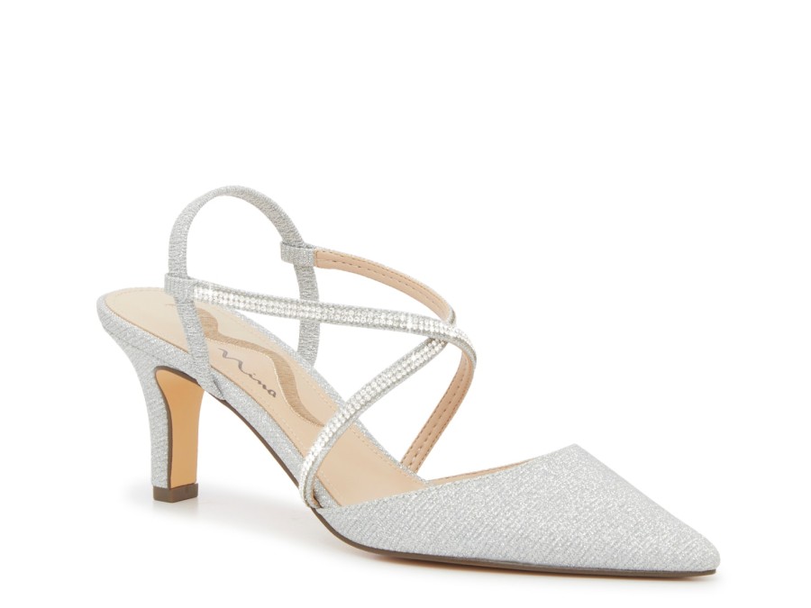 Hot Nina Briny Pump Silver Metallic