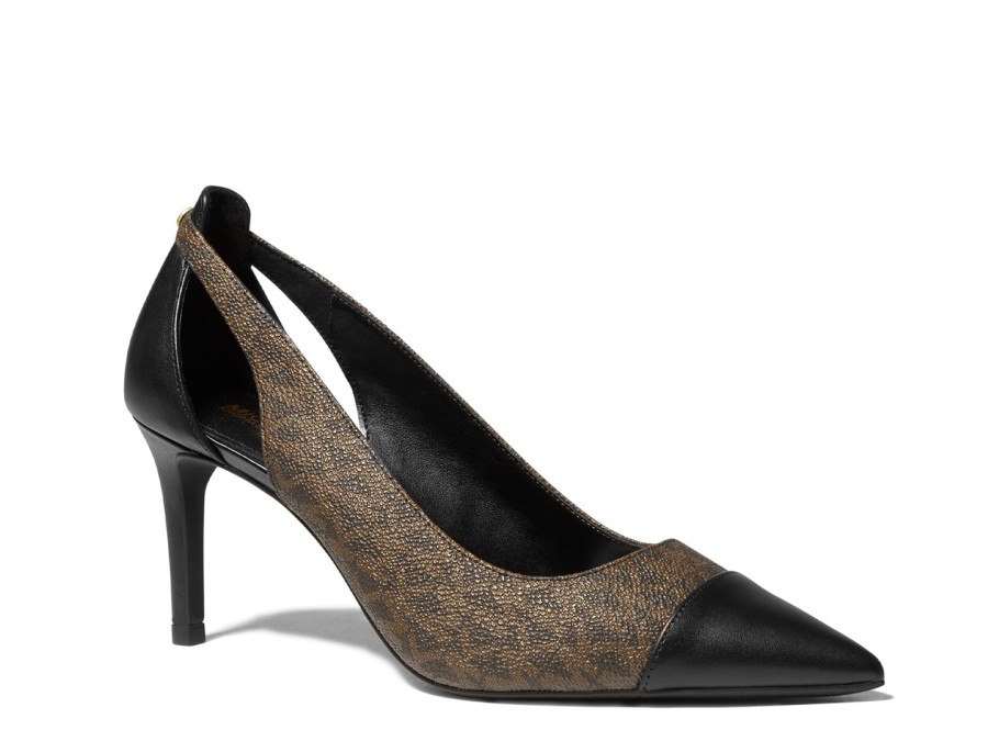 New Michael Michael Kors Adeline Pump Dark Brown/Black