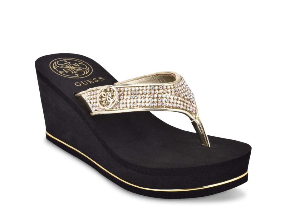 Best Guess Sarraly Wedge Sandal Gold Metallic/Black