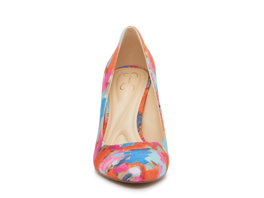 Wholesale Jessica Simpson Ophilia Pump Orange/Turquoise/Multicolor Abstract Print