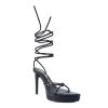 New London Rag Bondage Platform Sandal Black