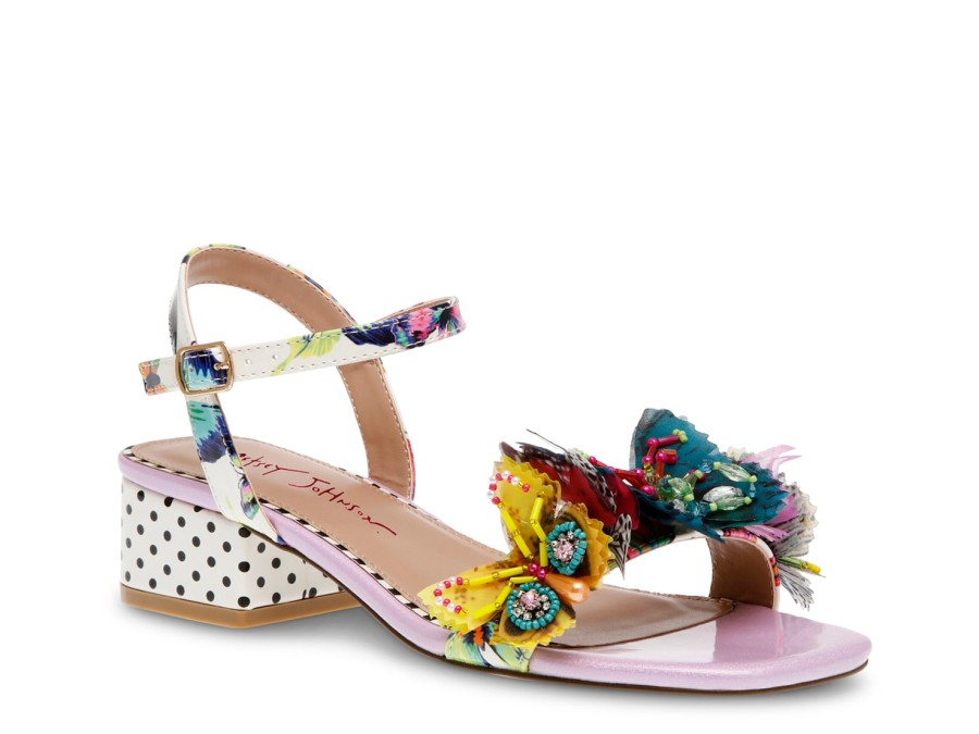 New Betsey Johnson Zura Sandal White Multicolor