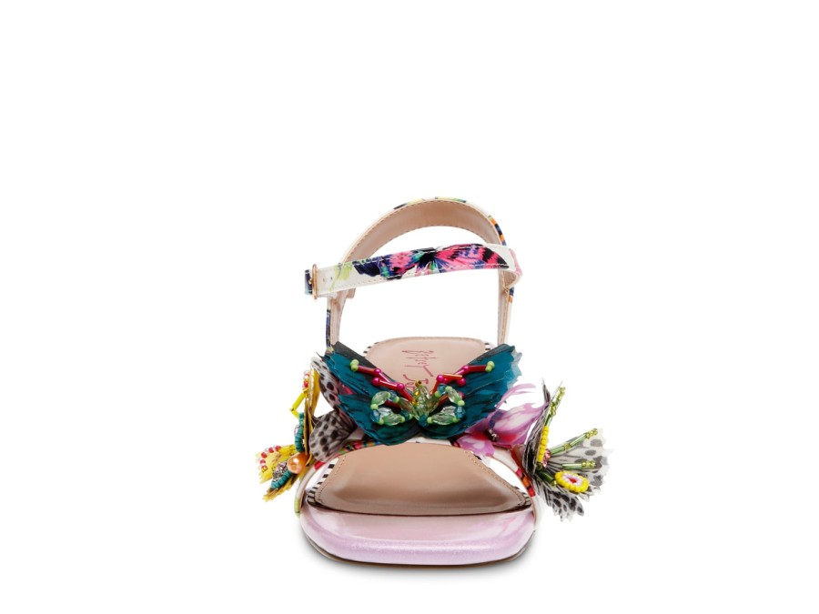 New Betsey Johnson Zura Sandal White Multicolor