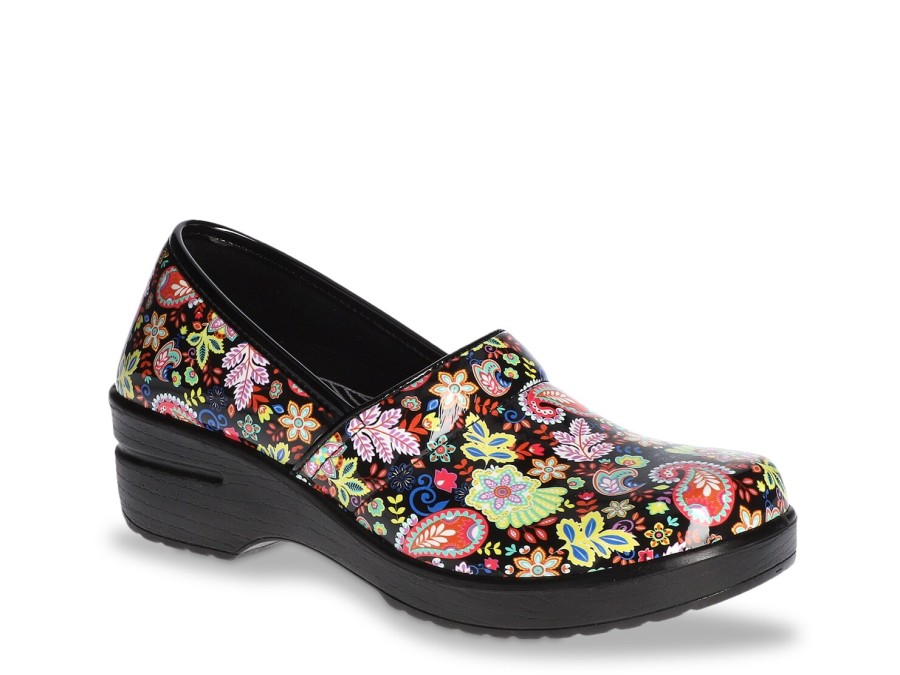 Hot Easy Works by Easy Street Lyndee Slip-On Black/Multicolor Paisley