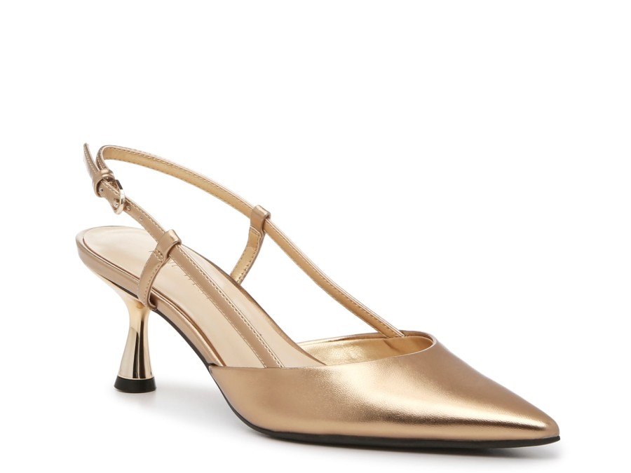 New Nine West Rillas Pump Gold