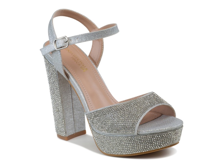 Best Touch Ups by Benjamin Walk Lynx Platform Sandal Silver Metallic