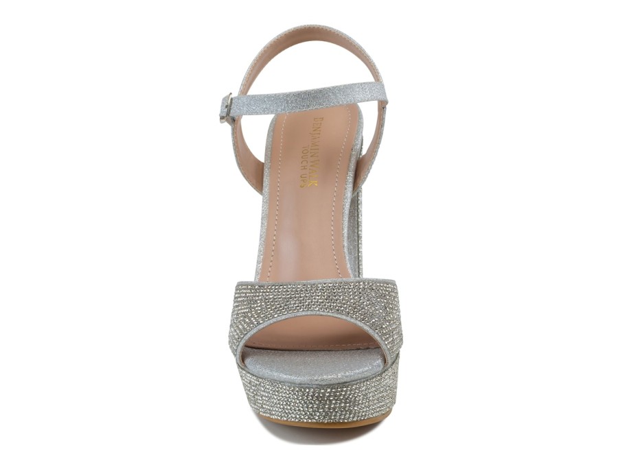 Best Touch Ups by Benjamin Walk Lynx Platform Sandal Silver Metallic