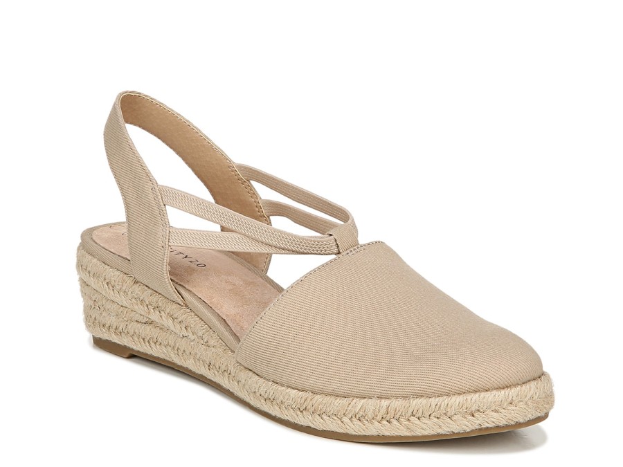 Clearance LifeStride Katrina Espadrille Wedge Sandal Beige