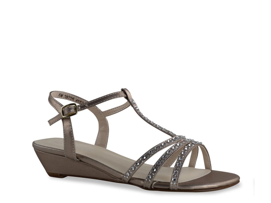 New Touch Ups by Benjamin Walk Hailey Wedge Sandal Champagne