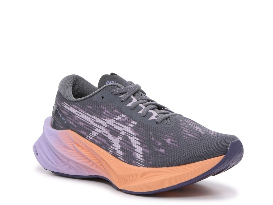 New ASICS Novablast 3 Running Shoe - As Grey/Purple/Orange