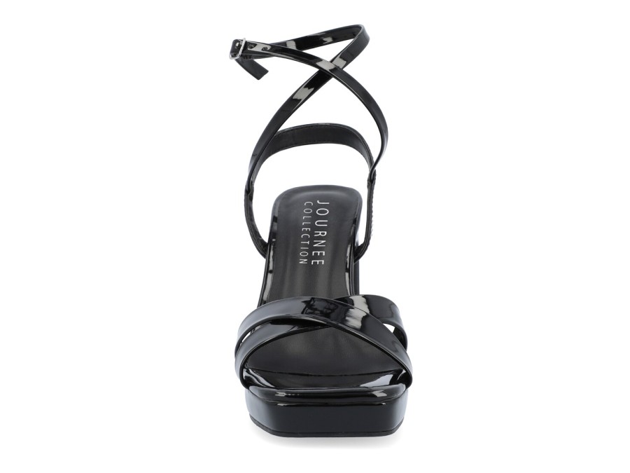 Best Journee Collection Zorana Platform Sandal Black