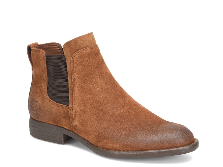 Hot Born Laney Chelsea Boot Rust Suede