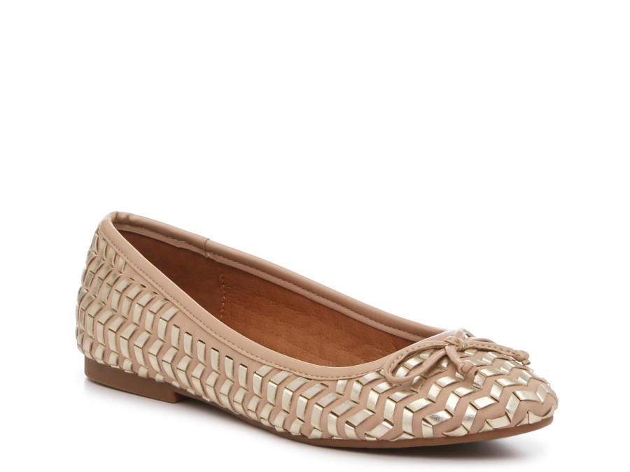 Online Lucky Brand Sargena Ballet Flat Dusty Sand Blush/Gold Metallic