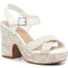 Hot Impo Orinda Platform Sandal Beige/White Floral Embroidered