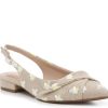 Best Kelly & Katie Ofena Slingback Flat Beige/White/Yellow Floral Print