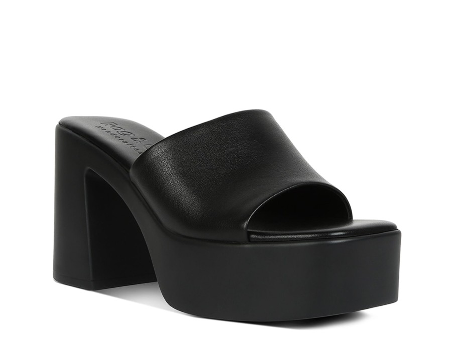 Best Rag & Co Scandal Platform Sandal Black