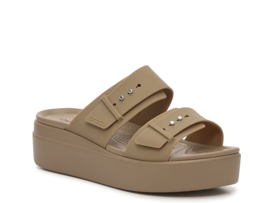 Online Crocs Brooklyn Low Wedge Sandal - Women'S Khaki