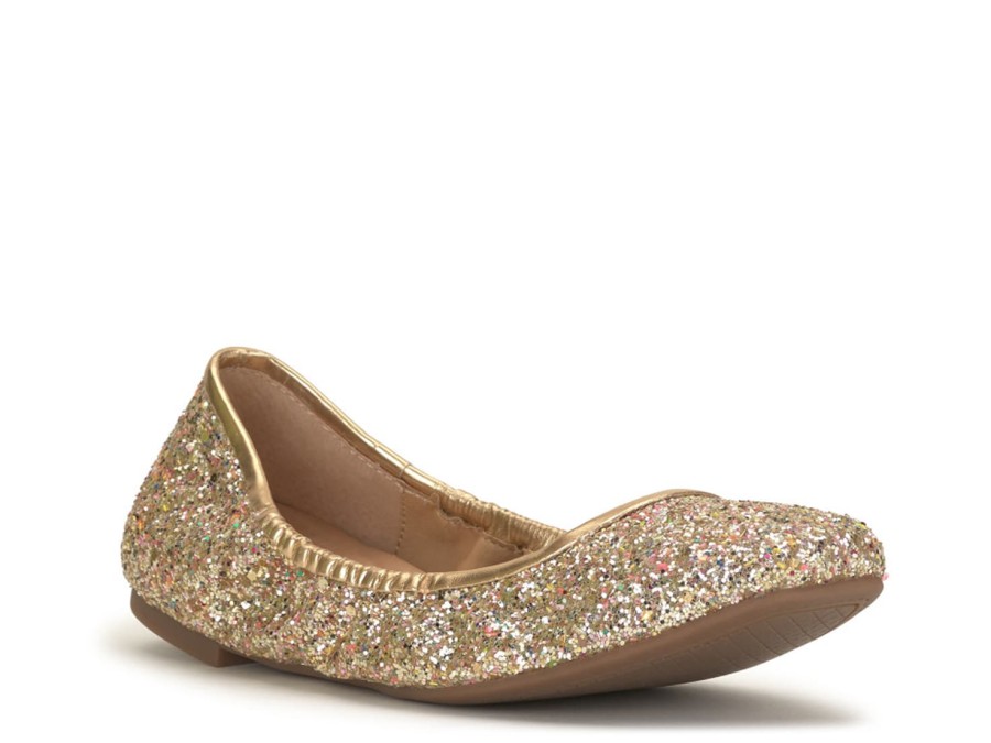 New Jessica Simpson Sandaze Ballet Flat Gold Metallic