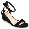 Best Journee Collection Loucia Wedge Sandal Black