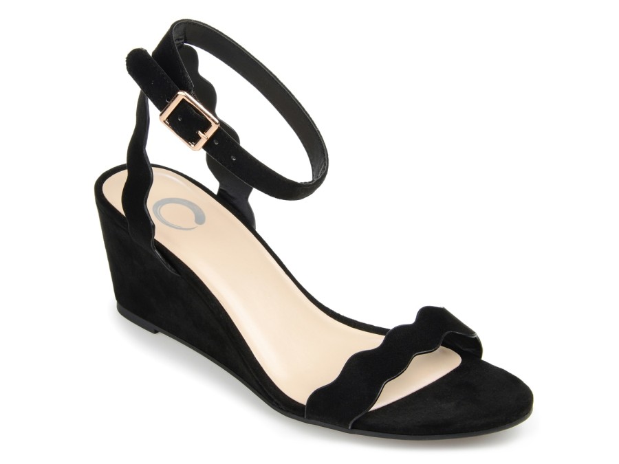 Best Journee Collection Loucia Wedge Sandal Black