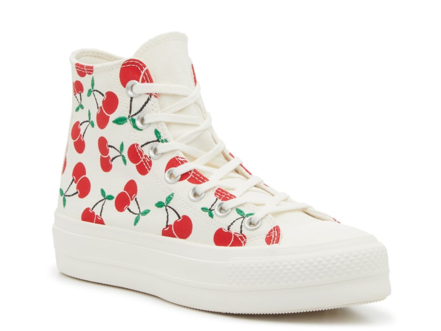 Wholesale Converse Chuck Taylor All Star High-Top Platform Sneaker - Women'S Egret Off White/Red/Green Cherry Print