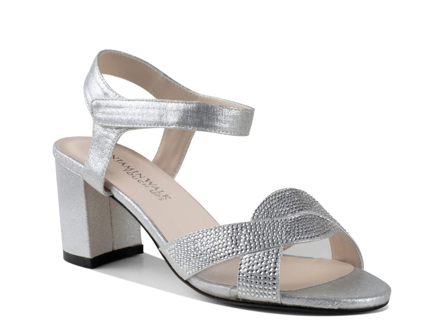 Best Touch Ups by Benjamin Walk Cam Sandal Silver Metallic