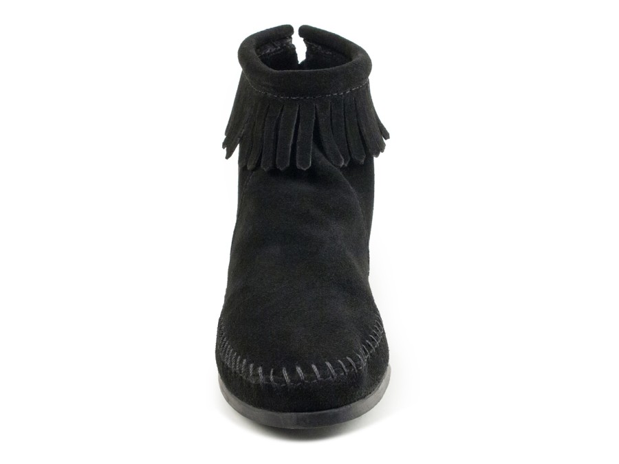 Online Minnetonka Back Zip Hardsole Bootie Black