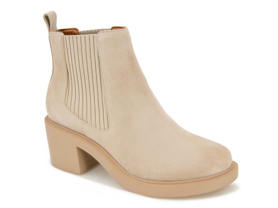 New Andre Assous Gemma Chelsea Bootie Sesame Taupe Suede