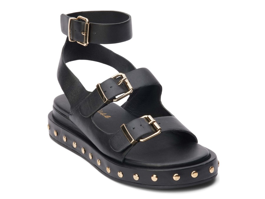 Hot Matisse Nina Wedge Sandal Black Leather