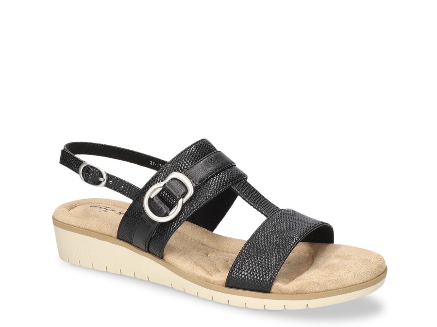 Best Easy Street Caddo Wedge Sandal Black