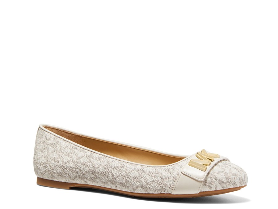 Clearance Michael Michael Kors Jilly Logo Ballet Flat Vanilla