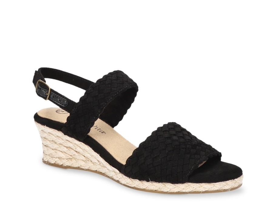 Clearance Bella Vita Mariella Espadrille Wedge Sandal Black