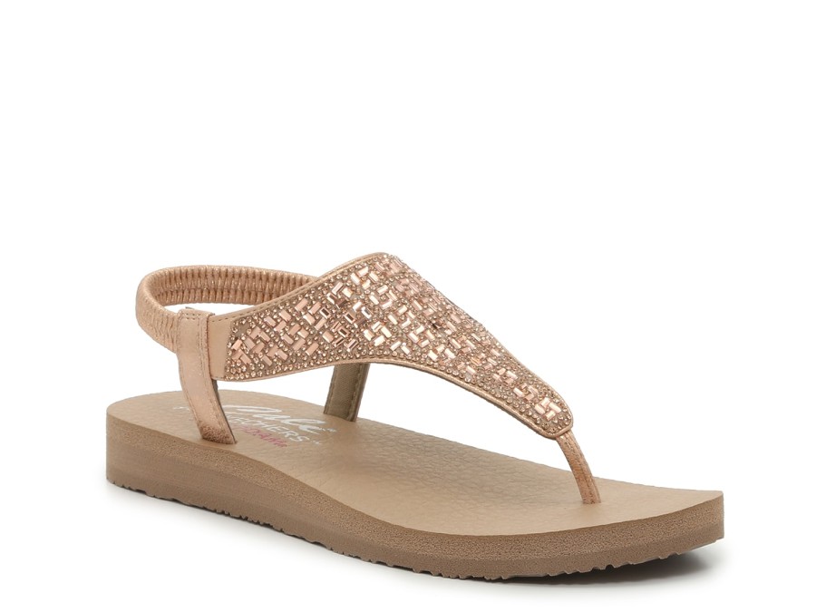 Clearance Skechers Meditation - Sweet Rock Sandal Rose Gold