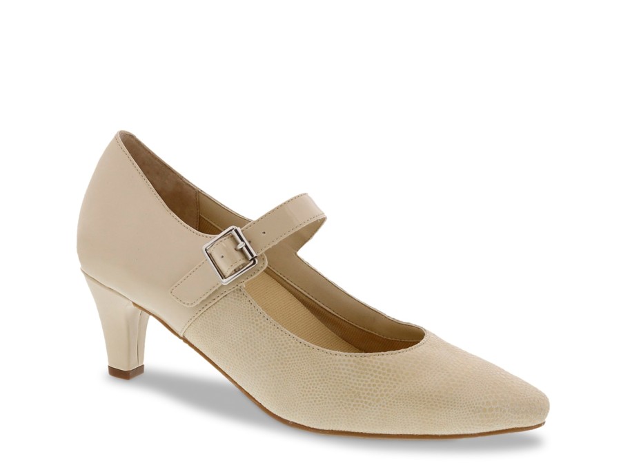 New Ros Hommerson Kiki Mary Jane Pump Beige